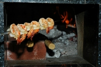 Wood fired shrimp