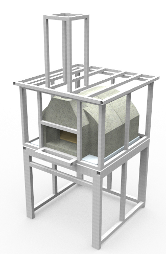 Model 855 Base and top enclosure flat roof render 1