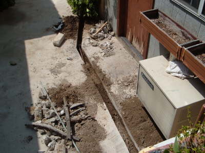 Trench for water line