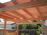 Pergola covered with 2 by 2 redwood