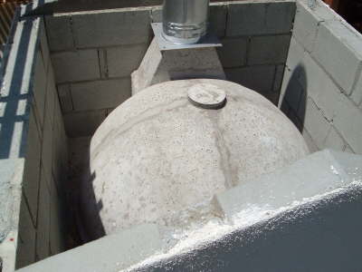 Oven dome detail prior to insulating