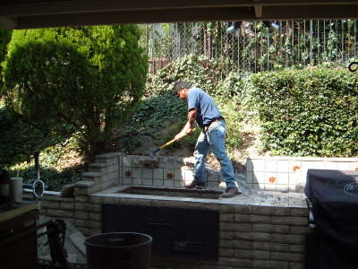 Removing part of the wall to allow for new oven