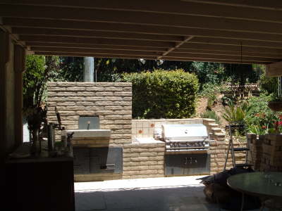 Masonry up to the top of oven