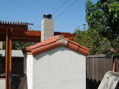 Rear shot of roof tile install