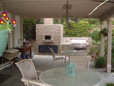 Overall outdoor kitchen area