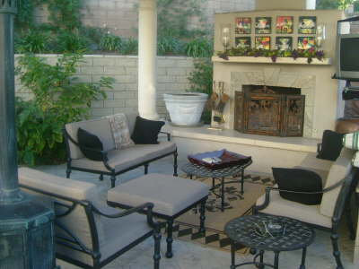Seating area in outdoor living room